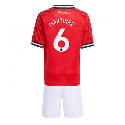 Manchester United Lisandro Martinez #6 Replik Heimtrikot Kinder 2025-26 Kurzarm (+ Kurze Hosen)